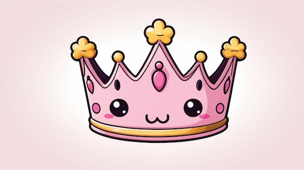 Vector cartoon crown illustration on plain background