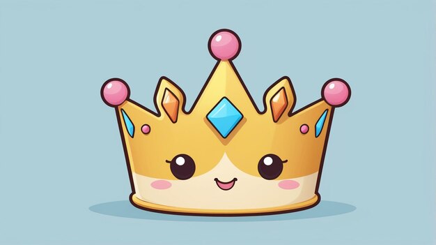 Vector cartoon crown illustration on plain background