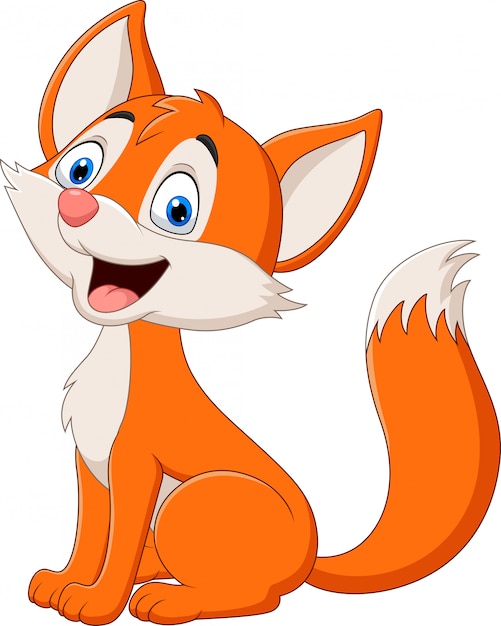 Cartoon cute baby fox isolated