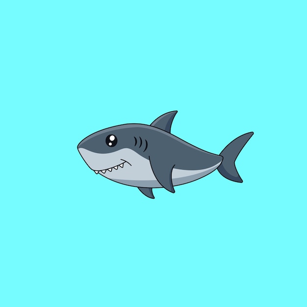 Cartoon cute baby shark Vector illustration