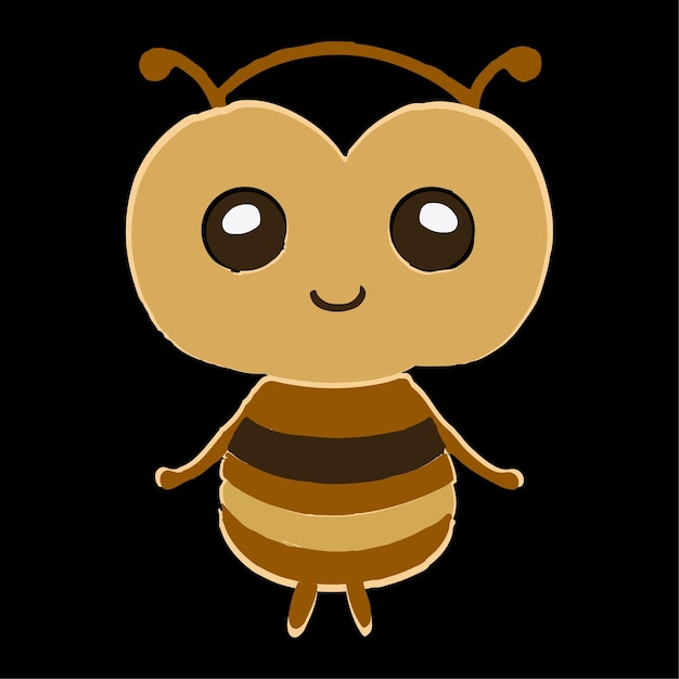 Cartoon cute bee flying Vector illustration