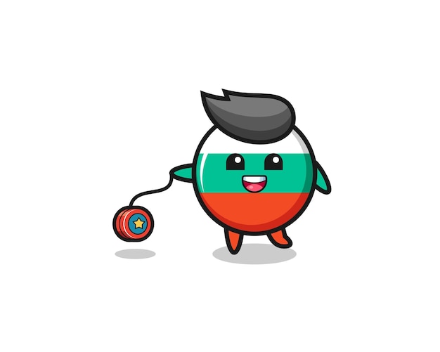 Cartoon of cute bulgaria flag playing a yoyo  cute design