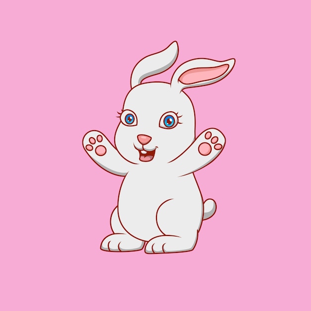 Cartoon cute bunny having fun Vector illustration cute animal cartoon