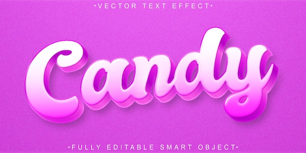 Cartoon Cute Candy Vector Fully Editable Smart Object Text Effect