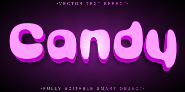 Cartoon Cute Candy Vector Fully Editable Smart Object Text Effect