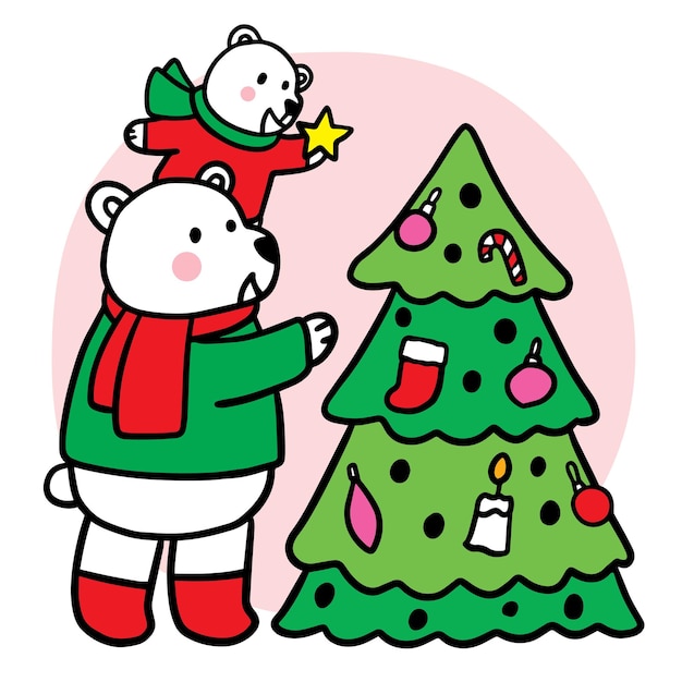 Cartoon cute Christmas character, Holiday vector.