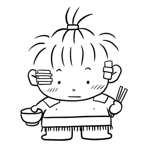 cartoon cute doodle coloring page kawaii anime illustration clipart character chibi drawing manga