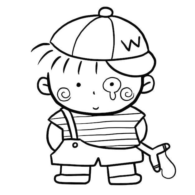 cartoon cute doodle coloring page kawaii anime illustration clipart character chibi drawing manga