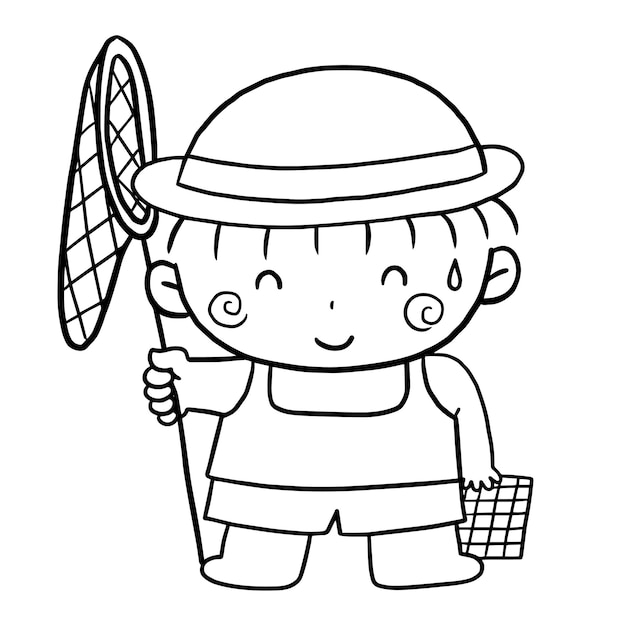 cartoon cute doodle coloring page kawaii anime illustration clipart character chibi drawing manga