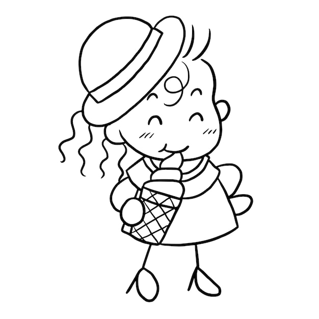 cartoon cute doodle coloring page kawaii anime illustration clipart character chibi drawing manga