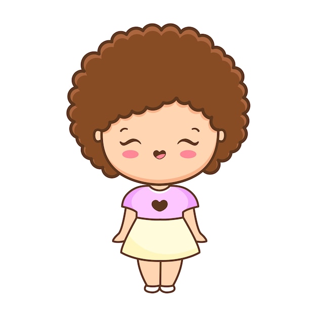 Cartoon cute girl illustration premium vector