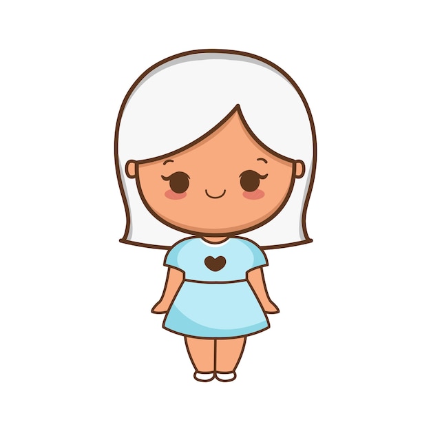 Cartoon cute girl illustration premium vector