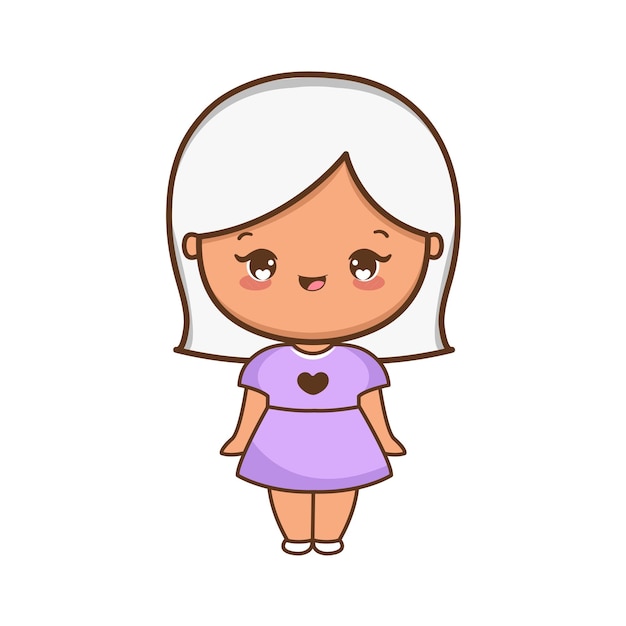 Cartoon cute girl illustration premium vector