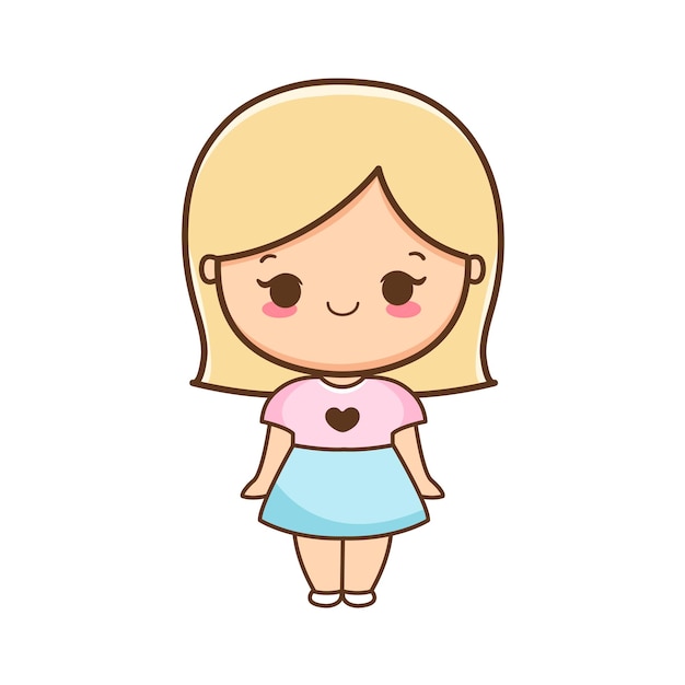 Cartoon cute girl illustration premium vector