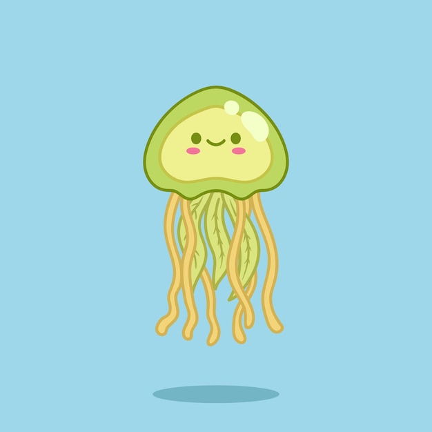 Cartoon cute jellyfish ocean jellyfish cute illustration