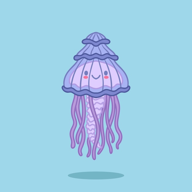 Cartoon cute jellyfish ocean jellyfish cute illustration