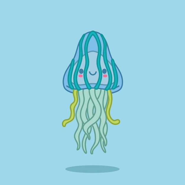 Cartoon cute jellyfish ocean jellyfish cute illustration