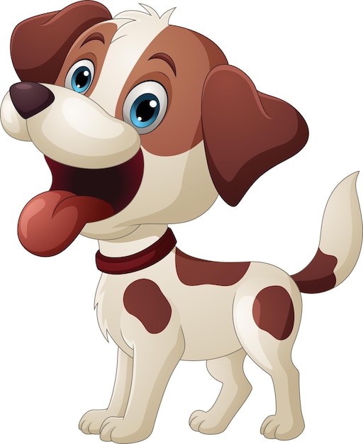 Vector cartoon cute little baby dog