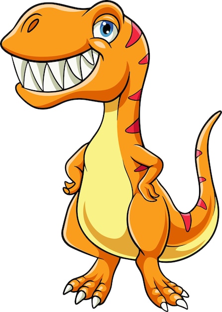 Cartoon cute little dinosaur posing