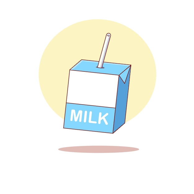 Cartoon cute milk box Vector illustration