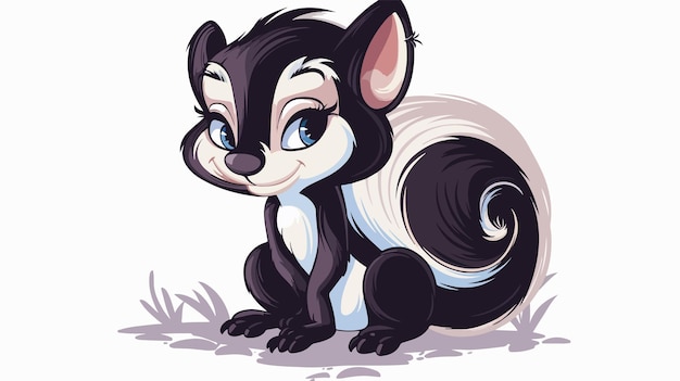 Vector a cartoon of a cute raccoon