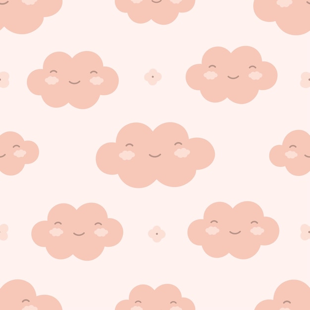 Cartoon cute seamless children's cloud pattern for nursery decor