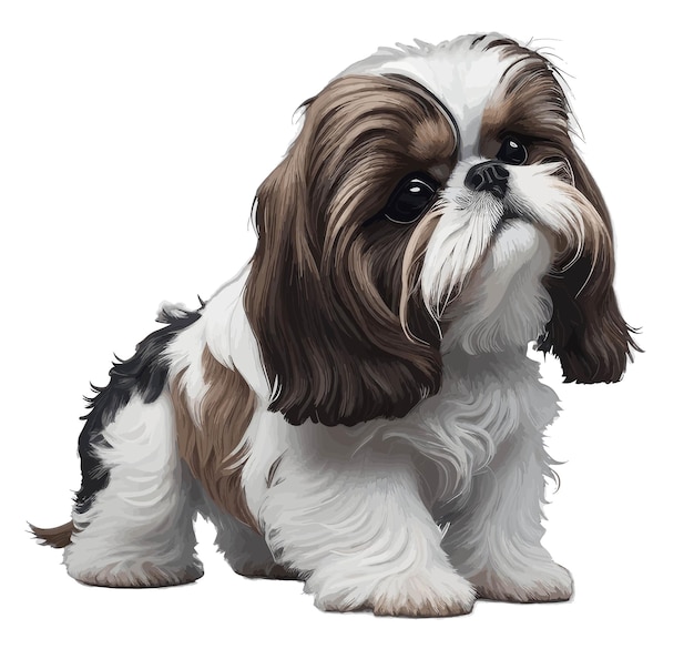 Cartoon cute Shihtzu small dog cartoon dog