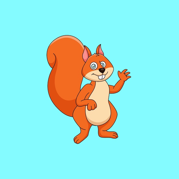 Cartoon cute squirrel Vector illustration