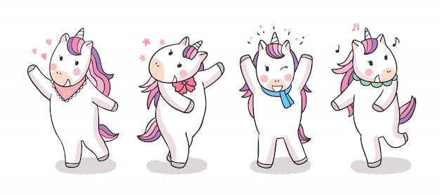 Cartoon cute sweet unicorn