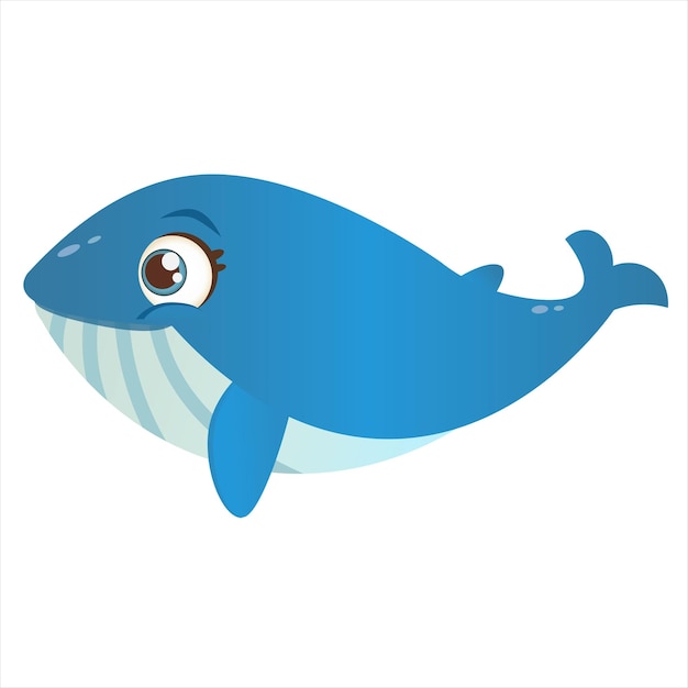 cartoon cute vector whale