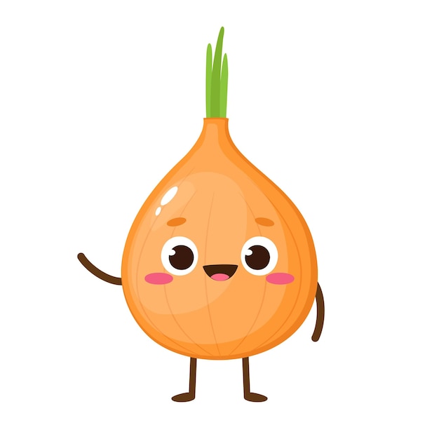 Cartoon cute yellow onion character