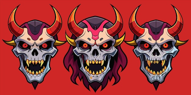 a cartoon of a demon with horns and horns