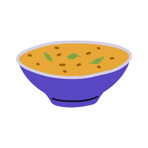 Cartoon design element Hand drawn bowl of soup