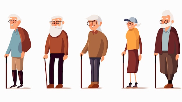 Vector cartoon design of grandfather character