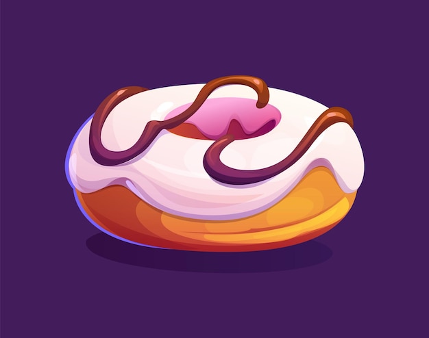 Vector cartoon dessert game donut fast food treat