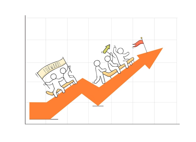 Cartoon diagramm with working little people