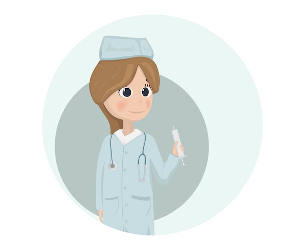 Cartoon doctor nurse character icon