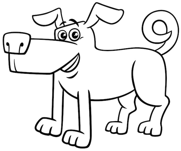 Cartoon dog comic animal character coloring page