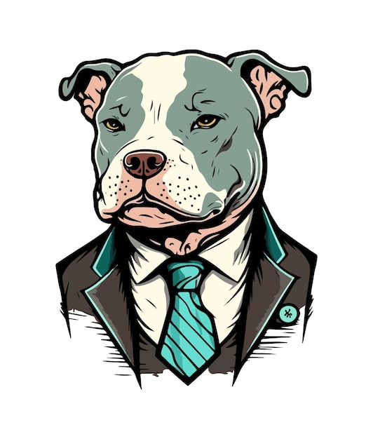 A cartoon dog in a suit and tie