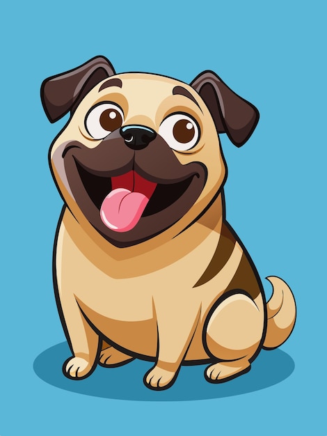 Vector a cartoon dog with a big nose and a big smile