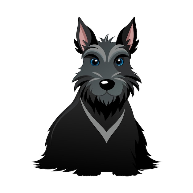 Vector a cartoon dog with a black coat and a black nose