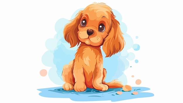 a cartoon dog with a blue background and a watermark that says  a puppy