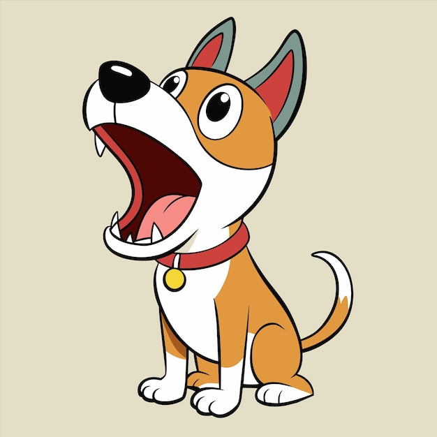 a cartoon dog with a red collar and a tag that says quot dog quot