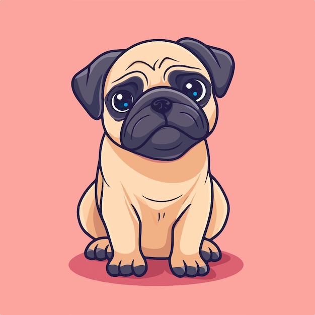 a cartoon dog with a sad face