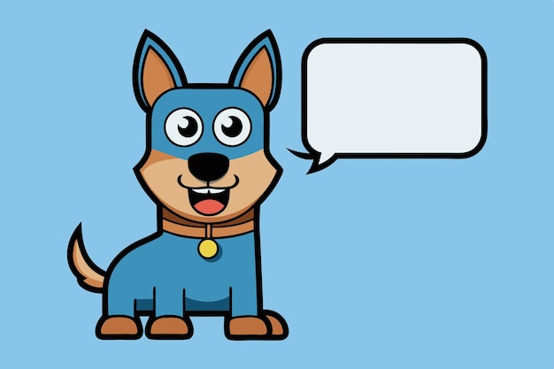 Vector a cartoon dog with a speech bubble saying quot a dog quot