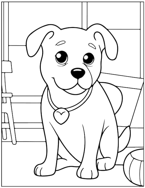 Vector a cartoon dog with a tag that says quot the dog quot