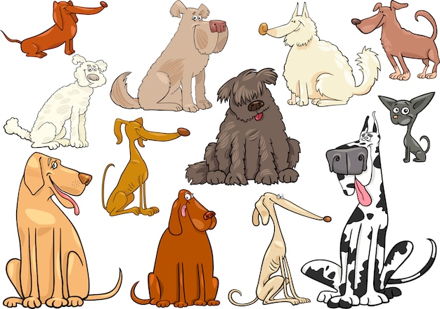 cartoon dogs or puppies big set