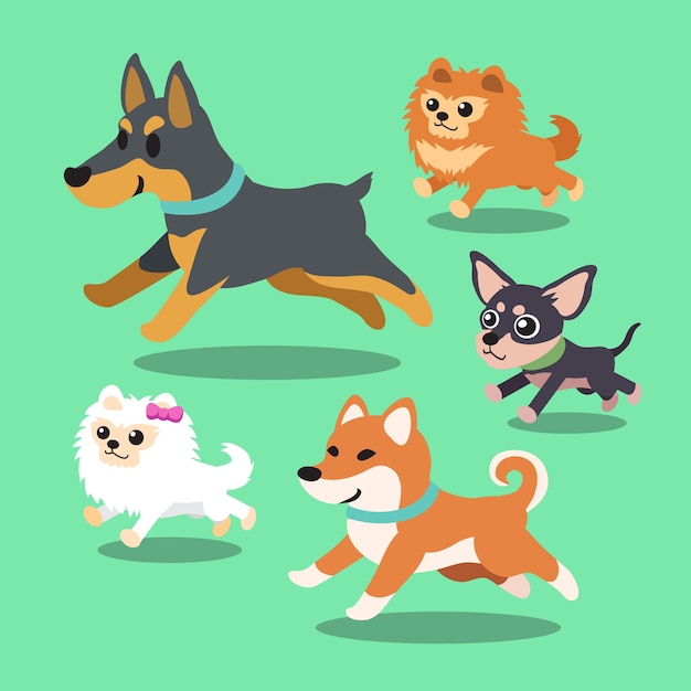 Cartoon dogs running collection