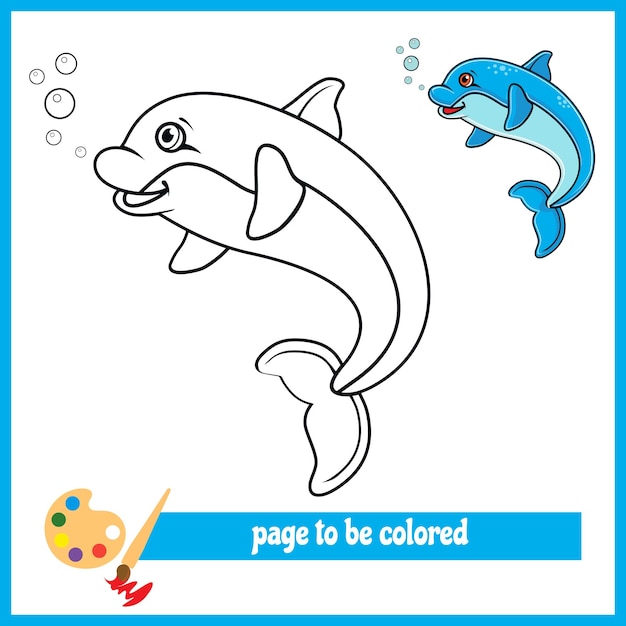 Cartoon dolphin 1 coloring pictures