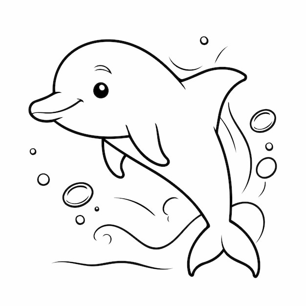 Cartoon Dolphin for toddlers